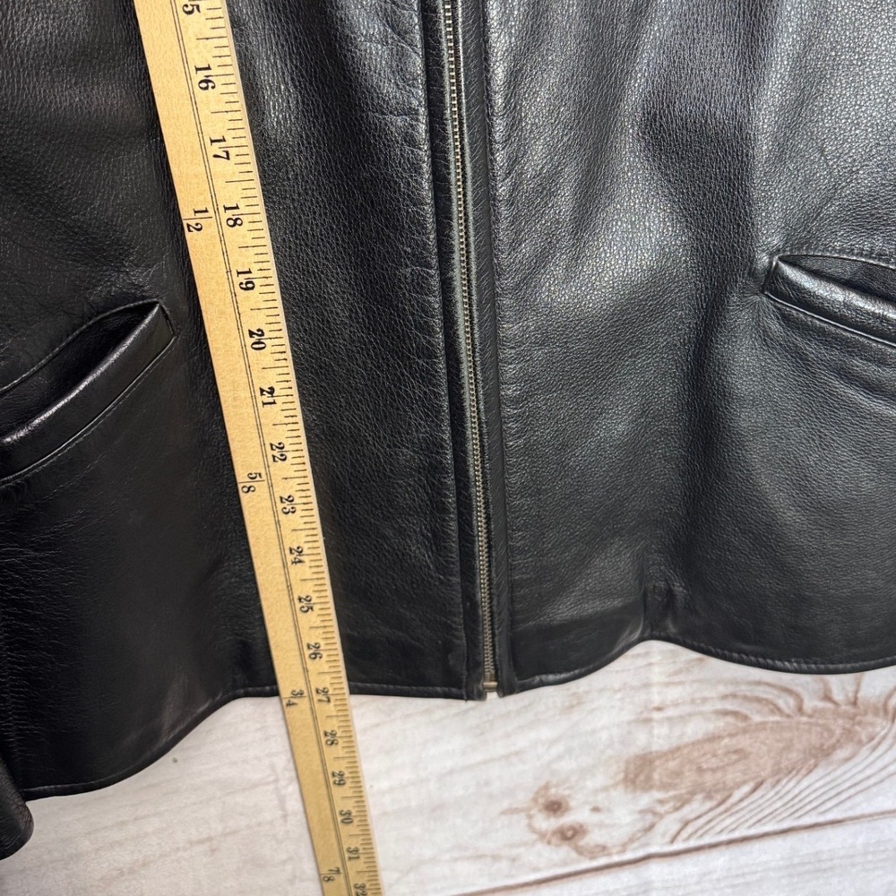 Leather Limited Black Leather Zip Front Jacket XL Thermolite Quilted Lining - Picture 8 of 9